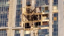 Ap&scaron;audytas daugiabutis Rusijos Saratovo mieste