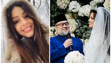 Kelantano sultonas Muhammadas V ir Oksana Voevodina