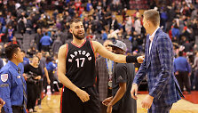Jonas Valančiūnas ir Kristapas Porzingis