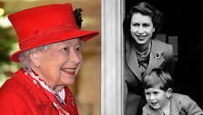 Karalienė Elizabeth II (2020 m. ir 1952 m. su sūnumi princu Charlesu)