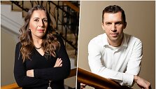 Ra&scaron;ytoja Kristina Sabaliauskaitė ir kompozitorius Gediminas Gelgotas