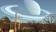 Vizualizacija parodo, kaip atrodytų dangus, jei Vietoje Mėnulio matytume Saturną