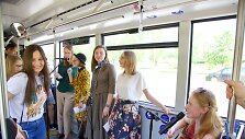 &bdquo;Gatvės muzikos dieną&ldquo; gyva muzika skambėjo ir autobusuose. 