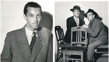 Antanas &Scaron;kėma apie 1950 m. ir ra&scaron;ytojas su V.Žukausku. Kabaretas &bdquo;Klumpė&ldquo; Vokietijoje apie 1949 m.