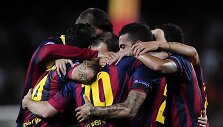 &bdquo;Barcelona&ldquo; futboloninkai džiaugiasi įvarčiu.