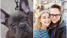 Gabija Kavaliauskaitė su draugu Karoliu Jonu&scaron;u. &Scaron;alia &ndash; įamžintas Kenzo
