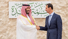 Saudo Arabijos princas Mohhamedas bin Salmanas ir Sirijos prezidentas Basharas al Assadas