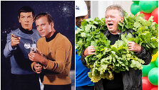 Williamas Shatneris Vilniuje ir su Leonardu Nimoy seriale &bdquo;Žvaigždžių kelias&ldquo; (kairėje)