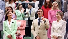 Rogeris Federeris su žmona ir Kate Middleton