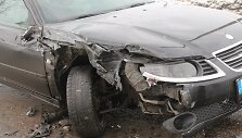 &bdquo;Saab&rdquo; ir sunkvežimio avarija Panevėžyje