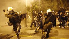 Protestuotojų ir policininkų susirėmimas Atėnuose