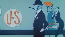 Sovietiniuose filmuose kapitalistas dažniausiai buvo vaizduojamas su fraku, katiliuku ir cigarete ar cigaru burnoje.