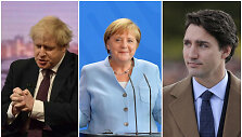 Borisas Johnsonas, Angela Merkel, Justinas Trudeau