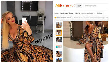 Vita Jakutienė su savo drabužių butiko suknele ir identi&scaron;ka suknelė i&scaron; &bdquo;Aliexpress&ldquo;