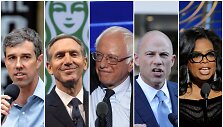Beto O&rsquo;Rourke'as, Howardas Schultzas, Bernie Sandersas, Michaelas Avenatti ir Oprah Winfrey 