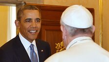 JAV prezidentas Barackas Obama ir Popiežius Pranci&scaron;kus