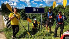 Ekspedicijos dalyvių plaukimas Ūlos upe
