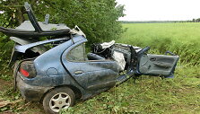 Kėdainių rajone į medį trenkėsi &bdquo;Renault&ldquo;