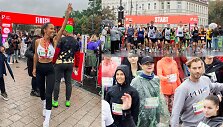 Ieva Swan ir Simas Kučas &bdquo;Rimi&ldquo; Vilniaus maratone 2022