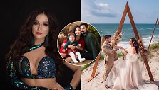 Jelena &Scaron;eremet su vyru Karo ir dukra Amira