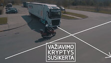 Vilkiko ir motociklo trajektorijų susikirtimas