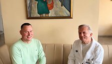 Pacientas Tadas &Scaron;iema ir KUL gydytojas Vytautas Gryk&scaron;as