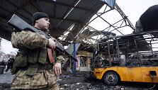 Donecke ap&scaron;audyta autobusų stotis