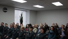 Kriminalistų pagerbimo akimirka