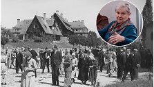 Stovyklos gyventojai grįžta po &scaron;v. Mi&scaron;ių. Hanau, 1947 m. ir Elena Bradūnaitė-Aglinskienė renginyje Istorijų namuose 