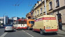 Kontaktinio tinklo remonto darbai sostinės &Scaron;eimyni&scaron;kių g.