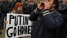 V.Putinas Jerevane pasitiktas protestais