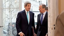 JAV sekretorius Johnas Kerry ir Rusijos užsienio reikalų ministras Sergejus Lavrovas