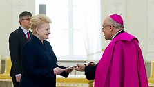 Lietuvos prezidentė Dalia Grybauskaitė ir Pedro Lopezas Quintana Lietuvos prezidentūroje 