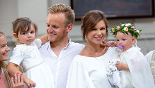 Lauros ir &Scaron;arūno Mazalų dukros krik&scaron;tynų akimirka
