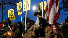 Protestai prie&scaron; ICE / JOHN MOORE / Getty Images via AFP