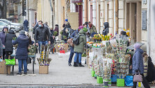 Vilniaus senamiestis Verbų sekmadienio rytą