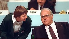 Vokietijos moterų reikalų ministrė Angela Merkel ir kancleris Helmutas Kohlis (1991 m. gruodžio 16 d.)