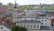 Vilniaus katedros varpinė ir vaizdai per jos langus