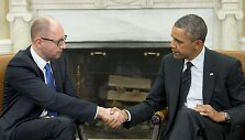 Arsenijus Jaceniukas ir Barackas Obama