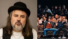 Oskaras Kor&scaron;unovas ir spektaklio &bdquo;I&scaron;varymas&ldquo; akimirka