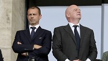 UEFA ir FIFA prezidentai Aleksanderis Čeferinas bei Gianni Infantino