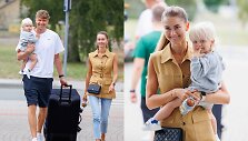Mindaugas Kuzminskas su mylimąja Lina ir sūnumi Jonu