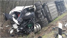 Dviejų &bdquo;Volvo&ldquo; vilkikų avarija greitkelyje