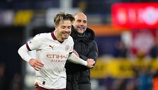 Pepas Guardiola ir Jackas Grealishas džiaugėsi 'Manchester City&ldquo; pergale.
