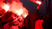 Kra&scaron;tutinės de&scaron;inės protestas Lenkijoje
