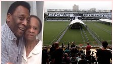Brazilija atsisveikina su Pele. Karstas buvo prane&scaron;tas ir pro Brazilijos legendos mamos gatvę.