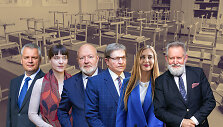 Vigilijus Jukna, Eugenijus Jovai&scaron;a, Radvilė Morkūnaitė-Mikulėnienė, Eugenijus Gentvilas, Ieva Pakarklytė ir Algirdas Sysas 