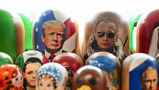 Donaldo Trumpo ir Vladimiro Putino atvaizdai