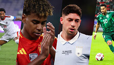 H grupėje i&scaron;vysime ir vienus ry&scaron;kiausių futbolo talentų - Lamine'ą Ymalį (antras i&scaron; kairės) ir Federico Valverdę (antras i&scaron; de&scaron;inės).