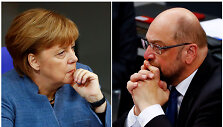 Angela Merkel ir Martinas Schulzas 